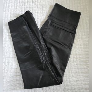 Athleta Delancey Gleam faux leather moto tights